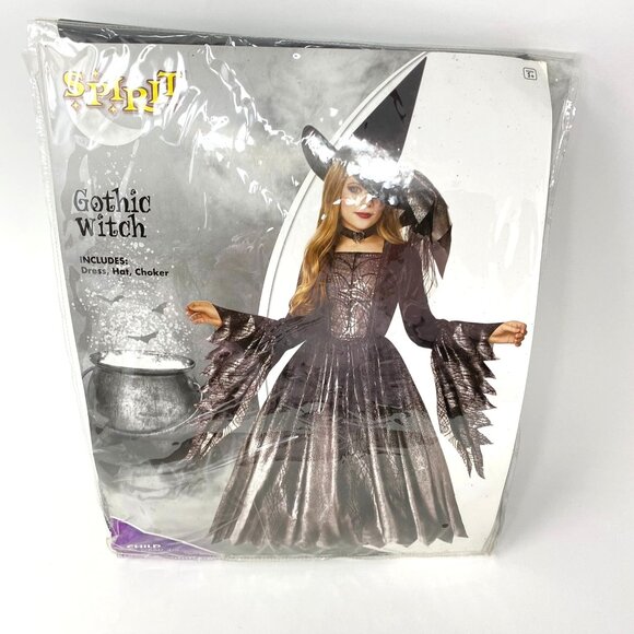 Spirit Halloween Kids' Gothic Witch Costume Halloween Spider Web Hat Size Small - Picture 6 of 9